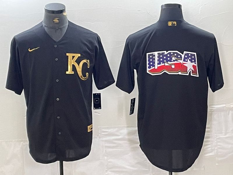 Men Kansas City Royals Blank Black gold 4 th generation Nike 2024 MLB Jersey style 2